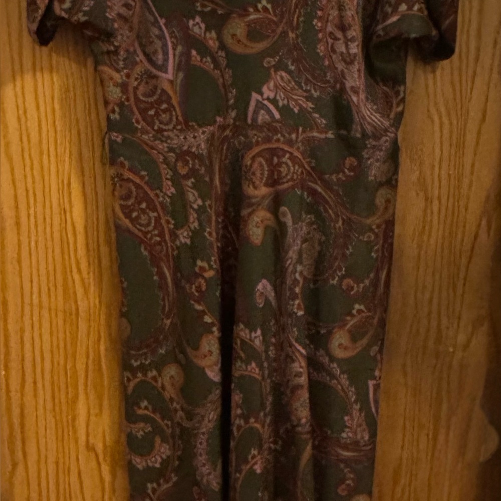 Polo Ralph Lauren Paisley Maxi Dress in Green and Brown